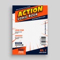 Action comic book cover page template design Royalty Free Stock Photo