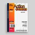 Action comic book cover page template design Royalty Free Stock Photo