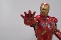 Action figure model Iron Man MARK VII, Hand blaster poses, Character from The Avengers movie Royalty Free Stock Photo