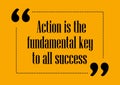 Action is the fundamental key of all success Inspirational quote Business card