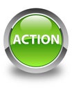 Action glossy green round button