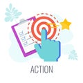 Action Icon. Call to action, CTA. Flat vector illustration.