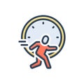 Color illustration icon for Action, speed and run Royalty Free Stock Photo