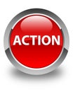 Action glossy red round button
