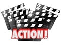 Action Movie Clapper Boards Acting Direction Producing Film Maki