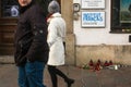 Action near of the Consulate General of France in Krakow solidarity for the victims of the Charlie Hebdo attacks in Paris.