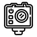 Action packed camcorder icon outline vector. Electronic activity multimedia tool