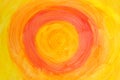 Action painting. Abstract Hand-painted yellow and orange art background. Multicolored paint strokes and brush Royalty Free Stock Photo