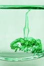 Action painting photographer in motion. Ink swirling in water