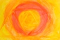 Action painting vibrant background. Abstract Hand-painted yellow and orange art background. Multicolored paint strokes