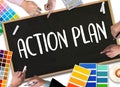 ACTION PLAN , Action Plan Strategy Vision Planning , Creative D Royalty Free Stock Photo
