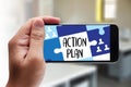 ACTION PLAN , Action Plan Strategy Vision Planning , Creative D Royalty Free Stock Photo