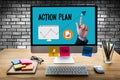 ACTION PLAN , Action Plan Strategy Vision Planning , Creative D Royalty Free Stock Photo