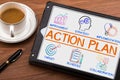 Action Plan chart with keywords and elements Royalty Free Stock Photo