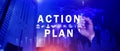 Action plan concept, Business and marketing, objective, strategy, Plan and implementation, action plan icon on virtual screen for Royalty Free Stock Photo