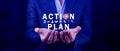 Action plan concept, Business and marketing, objective, strategy, Plan and implementation, action plan icon on virtual screen for Royalty Free Stock Photo