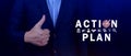 Action plan concept, Business and marketing, objective, strategy, Plan and implementation, action plan icon on virtual screen for Royalty Free Stock Photo