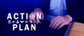 Action plan concept, Business and marketing, objective, strategy, Plan and implementation, action plan icon on virtual screen for Royalty Free Stock Photo