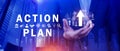 Action plan concept, Business and marketing, objective, strategy, Plan and implementation, action plan icon on virtual screen for Royalty Free Stock Photo