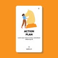 Action Plan Developing In Game Woman Player Vector