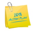 2018 action plan post. bussiness concept illustration. Royalty Free Stock Photo