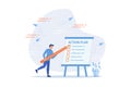 Action plan step by step checklist to progress and finish project, procedure or action steps to develop and complete work concept