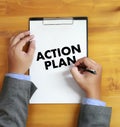 ACTION PLAN Strategy Vision Planning , Creative Development Process , business man of plan Royalty Free Stock Photo