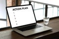 ACTION PLAN Strategy Vision Planning , Creative Development Process , business man of plan Royalty Free Stock Photo
