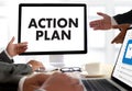 ACTION PLAN Strategy Vision Planning , Creative Development Process , business man of plan Royalty Free Stock Photo