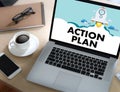 ACTION PLAN Strategy Vision Planning , Creative Development Process , business man of plan Royalty Free Stock Photo