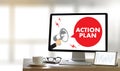 ACTION PLAN Strategy Vision Planning , Creative Development Process , business man of plan Royalty Free Stock Photo