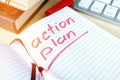 Action plan written in a note. Royalty Free Stock Photo