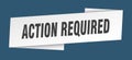 action required banner template. action required ribbon label.