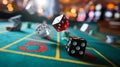 Action Shot of Dice Being Thrown on a Craps Table Royalty Free Stock Photo