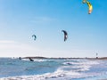 Action shot of kitesurfers at Woodman Point