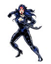 Action super hero woman comic book illustrated character Royalty Free Stock Photo