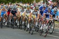 Action from the Tour Down Under as cyclists race along Rundle Street in Adelaide in South Australia. Royalty Free Stock Photo