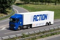 Action truck on motorway