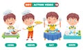 Action Verbs For Children Education Royalty Free Stock Photo