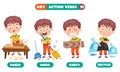 Action Verbs For Children Education Royalty Free Stock Photo