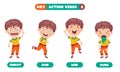 Action Verbs For Children Education Royalty Free Stock Photo