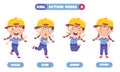 Action Verbs For Children Education Royalty Free Stock Photo