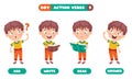 Action Verbs For Children Education Royalty Free Stock Photo