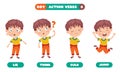 Action Verbs For Children Education Royalty Free Stock Photo