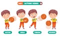 Action Verbs For Children Education Royalty Free Stock Photo