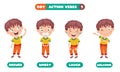 Action Verbs For Children Education Royalty Free Stock Photo