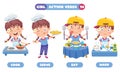 Action Verbs For Children Education Royalty Free Stock Photo