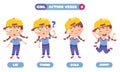 Action Verbs For Children Education Royalty Free Stock Photo