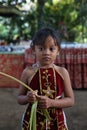 Action by the young orphans of a Cacao, coffee and Spice plantation at the village of Kalibaru in East Java Indonesia Royalty Free Stock Photo