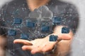 Actionable analytics concept 3D rendering wallpaper